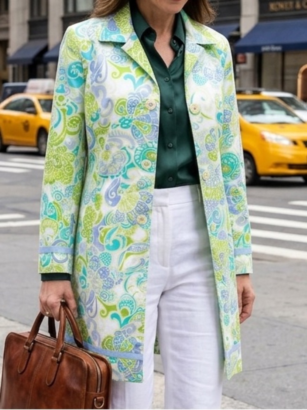 Vintage Yves Cossette Depeche Mode Paisley Floral Coat